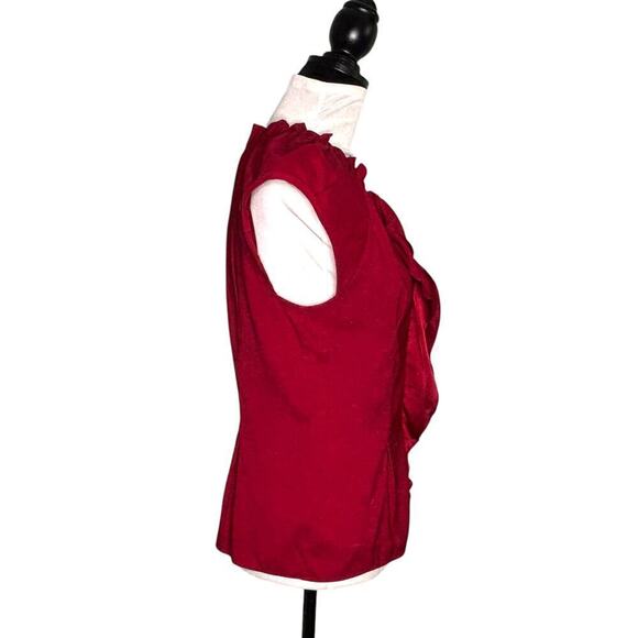 Express Satin Ruffle Cap Sleeve Top Red Size Small - Picture 5 of 8